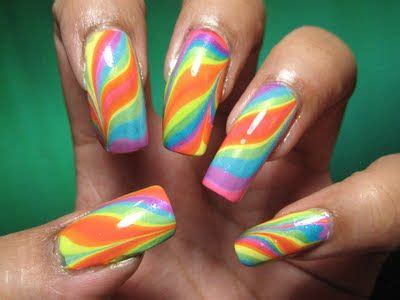 Rainbow Water Water Marble Nails Hair And Nails Nail Designs Nail