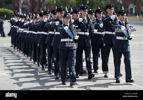 Graduating Air Cadets March During Their Passing Out Parade During A Visit By The Duchess Of