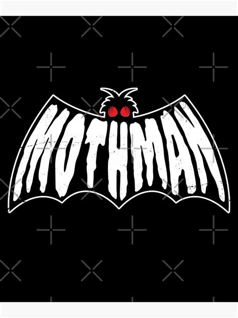 "Vintage Mothman Logo Black & White" Poster for Sale by petestyles ...