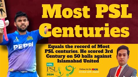 Usman Khan Equals Most Psl Centuries Record With Kamran Akmal Psl