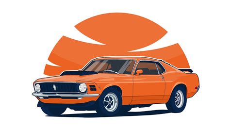 Inkscape Car Vector Illustration 1970 Ford Mustang Boss 429