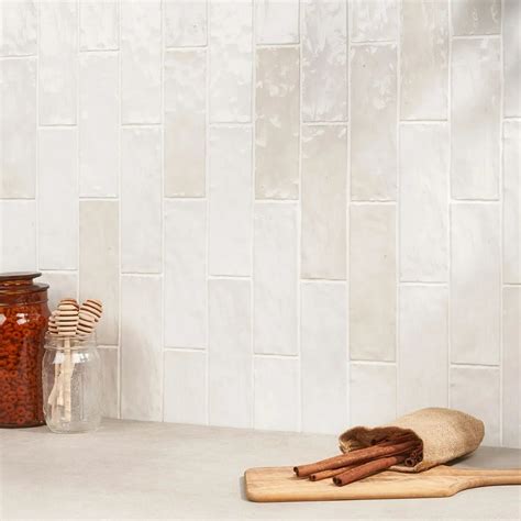 Portmore White 3x8 Glazed Ceramic Subway Wall Tile Ceramic Subway