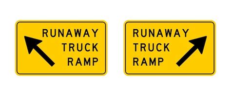 Premium Vector | Vector Runaway Truck Ramp Signs