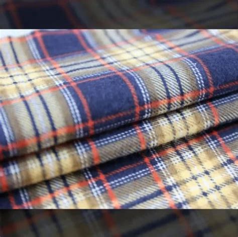 Custom Checks Cotton Flannel Cloths For Garments GSM 100 150 GSM