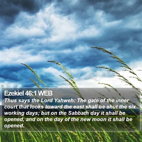 Ezekiel 46 1 WEB Thus Says The Lord Yahweh The Gate Of The Inner