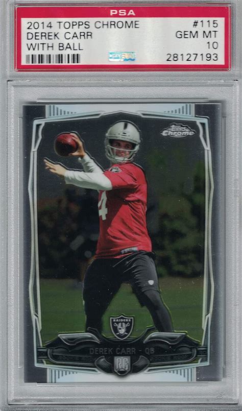 Amazon Psa Gem Mint Topps Chrome Derek Carr Rookie Card