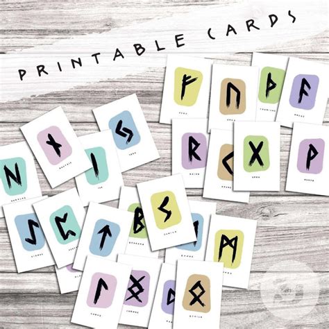 RUNE CARDS Viking Scandinavian Old Norse Futhark Digital Printable DIY