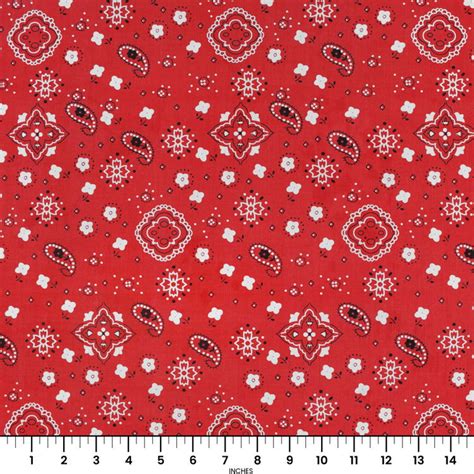 Red Bandana Print Fabric | OnlineFabricStore