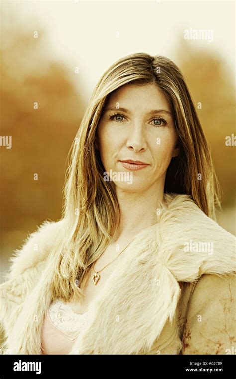 Portrait Of A Mature Woman Wearing Fur Coat Stock Photo Alamy