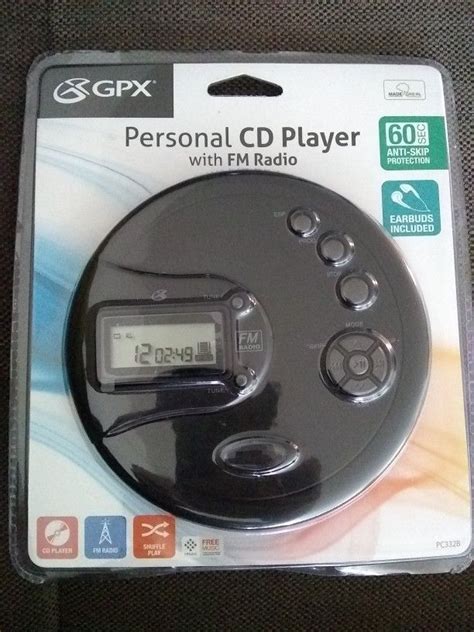 Gpx Pc332b Portable Cd Player With Anti Skip Protection