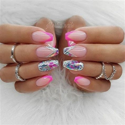 31 Clear Pink Acrylic Nails With Rhinestone Details 17