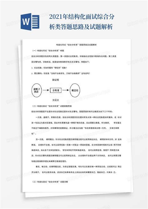 2021年结构化面试综合分析类答题思路及试题解析word模板下载编号qkxmpwkp熊猫办公