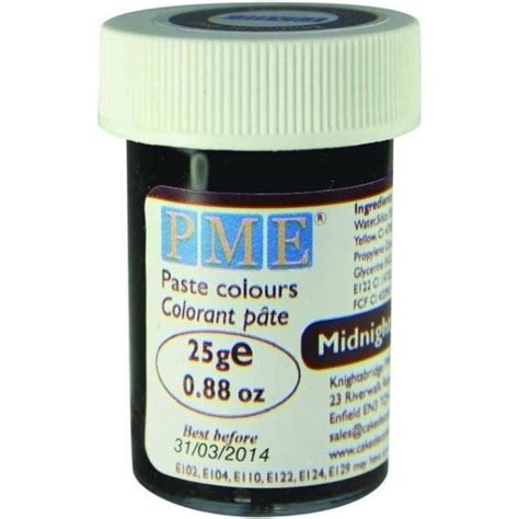 PME Midnight Black Gel Paste Colouring 25g