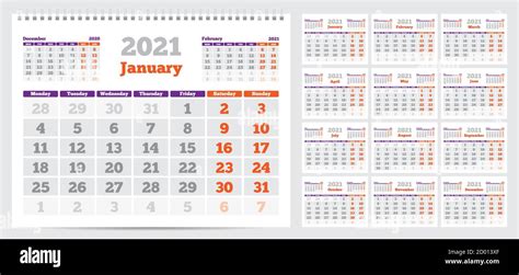 Calendario La Semana Comienza El Lunes Conjunto De Meses