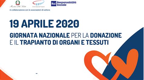 19 Aprile 2020 Giornata Nazionale Per La Donazione E Il Trapianto Di