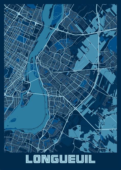 Longueuil Peace City Map Poster By Tien Stencil Displate