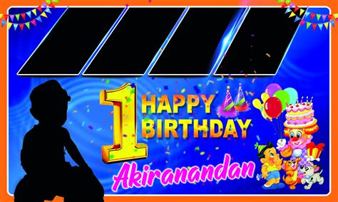 1st birthday celebrations flex banner psd background