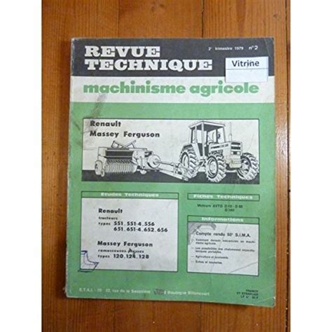 Revue Technique Tracteur Agricole Machinisme Renault