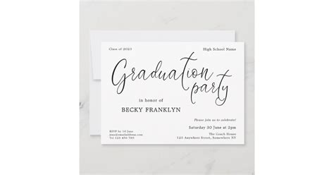 Modern Script Graduation Party Invitation Zazzle