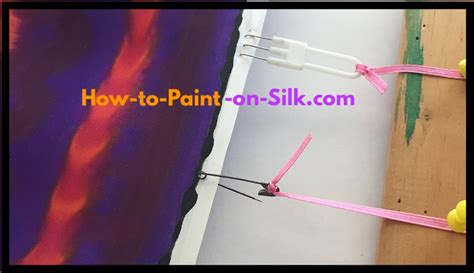 How To Attach Silk To Wooden Frame With Safety Pins For Silk Painting