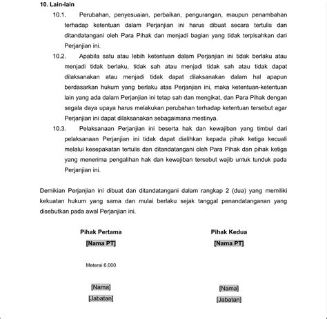 Contoh Surat Perjanjian Pengalihan Tanggung Jawab Surat Permohonan