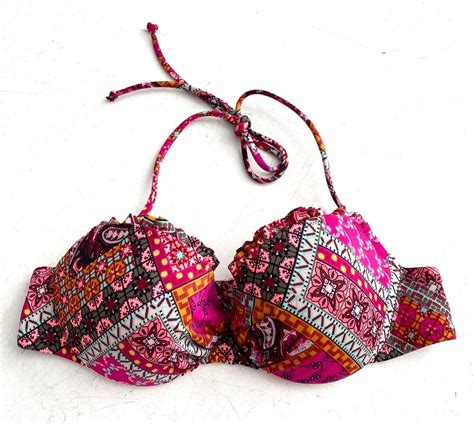 Victorias Secret Nwt Mosaic Underwire Ruffle Trim Halter Swim Bikini