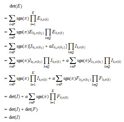 Determinant of an elementary matrix