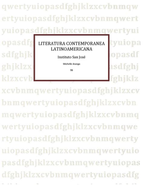 Calaméo Literatura contemporanea latinoamericana