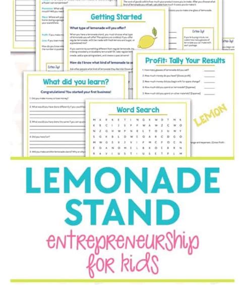 10 Lemonade Stand Worksheets Math Business Plan Budgeting Etc