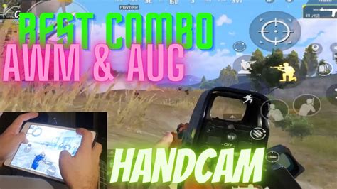 Best Combo Awm Aug Pubg Mobile Handcam Handycam Gameplay Four