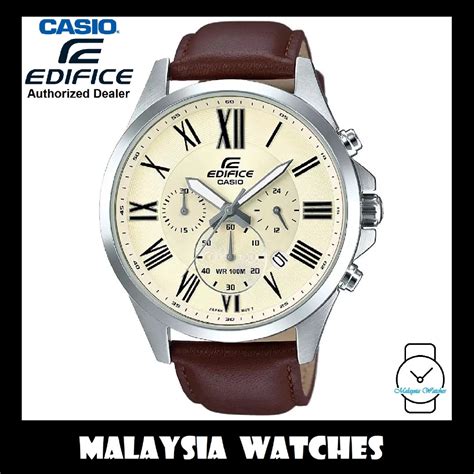 OFFICIAL WARRANTY Casio Edifice EFV 500L 7A Chronograph 100M Cream