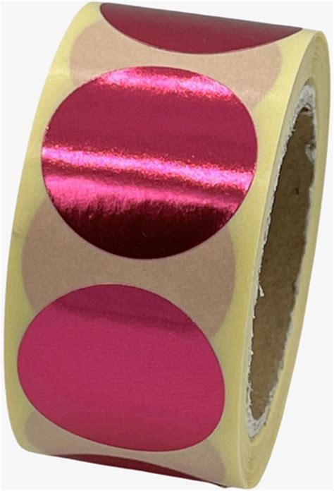 Roze Sluitsticker Stuks Rond Mm Hoogglans Metallic