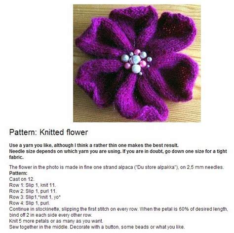 Knit 5 Petal Flower Free Knitting Patterns Artofit