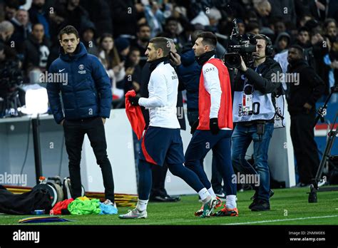 Lionel Leo Messi And Marco Verratti During The Public Training Of The Paris Saint Germain Psg