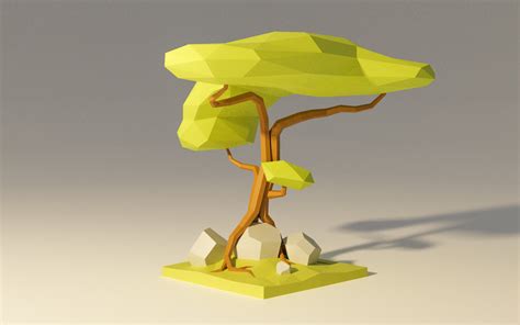 Modelo D Low Poly Jungle Tree Templatemonster