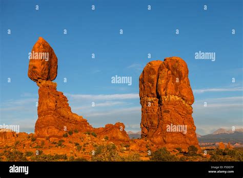 Balanced Rock By Sunset Arches National Park Grand County Utah