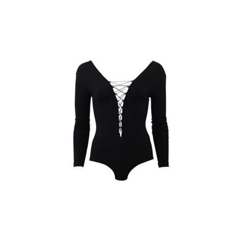 T By Alexander Wang Lace Up Stretch Jersey Bodysuit Fashion Star