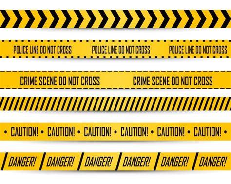 Premium Vector Black And Yellow Stripes Police Tape For Do Not Cross Danger Caution And Crime