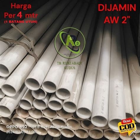 Jual Paralon Pralon Pvc Pipa Air MASPION AW Putih 2 60 Mm MOF Harga