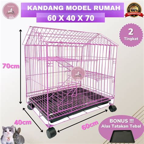 Jual Kandang Kucing Tingkat Model Rumah X X Roda Shopee