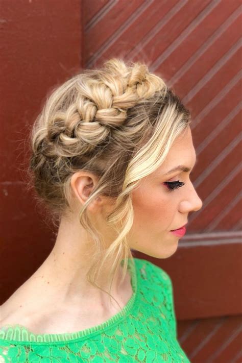 Milkmaid Braids Wavy Bangs Hairstyle Makeup By Goldplaited