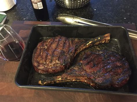 Tomahawk Rib Eye Steaks Big Green Egg Forum