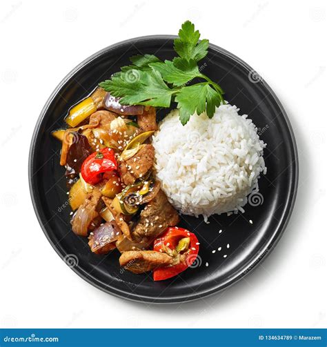 Plate Of Asian Food Stock Image Image Of Healthy Paprika 134634789