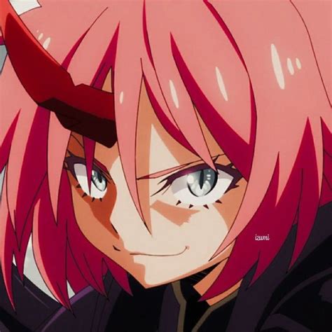 An Anime Character With Pink Hair And Blue Eyes