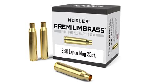 Nosler 338 Lapua Magnum Brass Bag Of 25 Powder Valley Outdoors