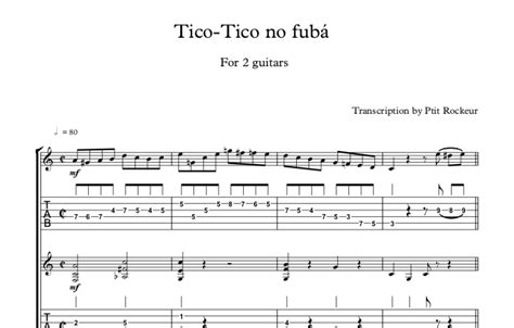 Tico Tico no fubá for 2 guitars with tabs