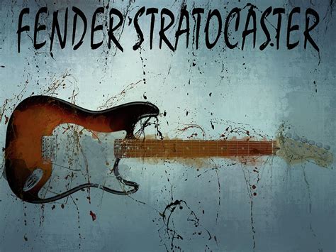 Fender Stratocaster Splatter Mixed Media By Dan Sproul