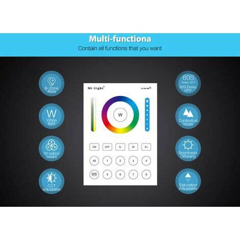 Telecomando Wireless LED Touch Da Parete A 8 Zone RGB CCT B8