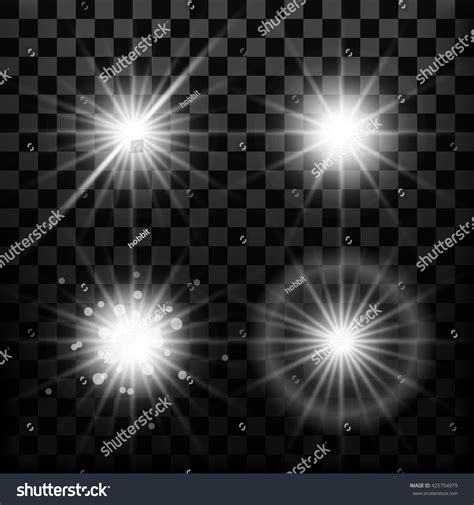 Realistic Lens Flares Star Lights Glow Stock Vector Royalty Free