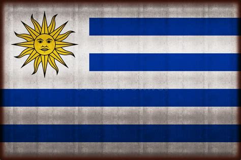 Ejemplo Oxidado De La Bandera De Uruguay Stock de ilustración